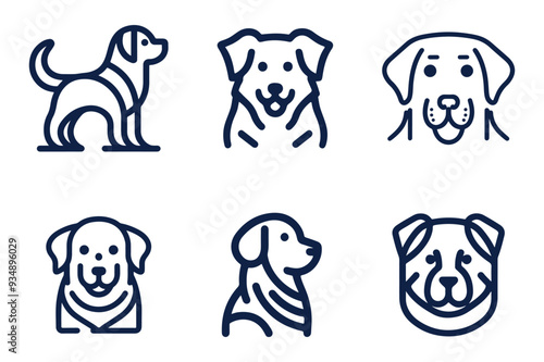 Pet dog line icon, outline vector sign, linear pictogram isolated on white. Symbol, logo, t-shirt illustration