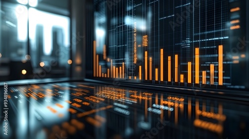 Comprehensive financial data visualization featuring detailed modernist art deco style bar charts displaying monthly sales figures quarterly earnings reports yearly revenue growth
