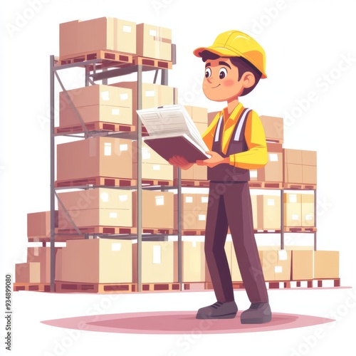 box, delivery, courier, 3d, worker, cardboard