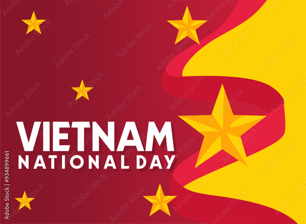 Vietnam National Day with Vietnamese flag ornaments Vietnam National Day with Vietnamese flag ornaments