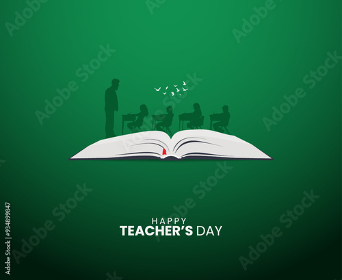 Happy Teacher's day creative concept vector illustration. Creative teacher's day education concept. design for banner, poster.