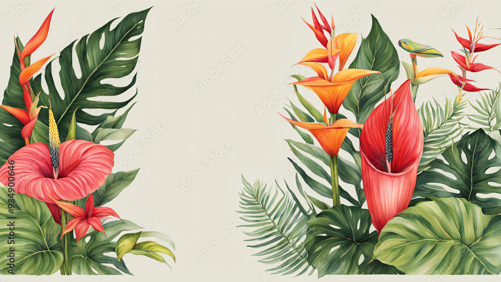 Naklejka premium background with flowers