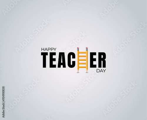 Happy Teacher's day creative concept vector illustration. Creative teacher's day education concept. design for banner, poster.