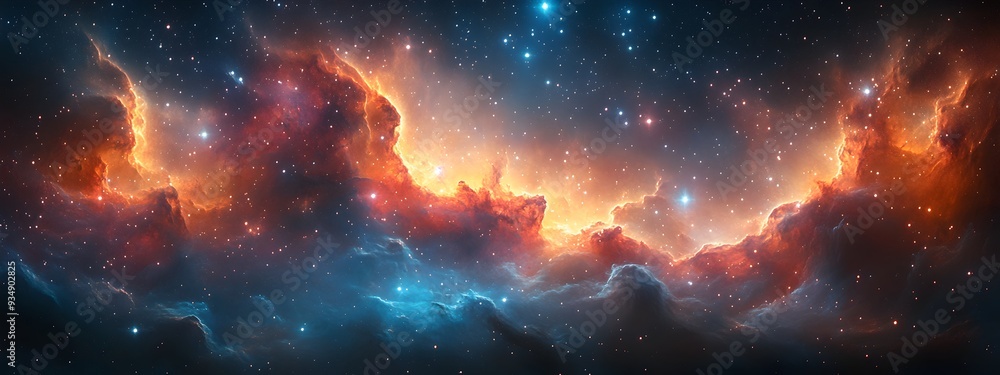 Enigmatic Celestial Landscape:Luminous Stellar Clusters in Captivating Astral Panorama,Showcasing Ethereal Cosmic Wonders and Visionary Astronomical Scenery Enigmatic Celestial Landscape:Luminous Stellar Clusters in Captivating Astral Panorama,Showcasing Ethereal Cosmic Wonders and Visionary Astronomical Scenery