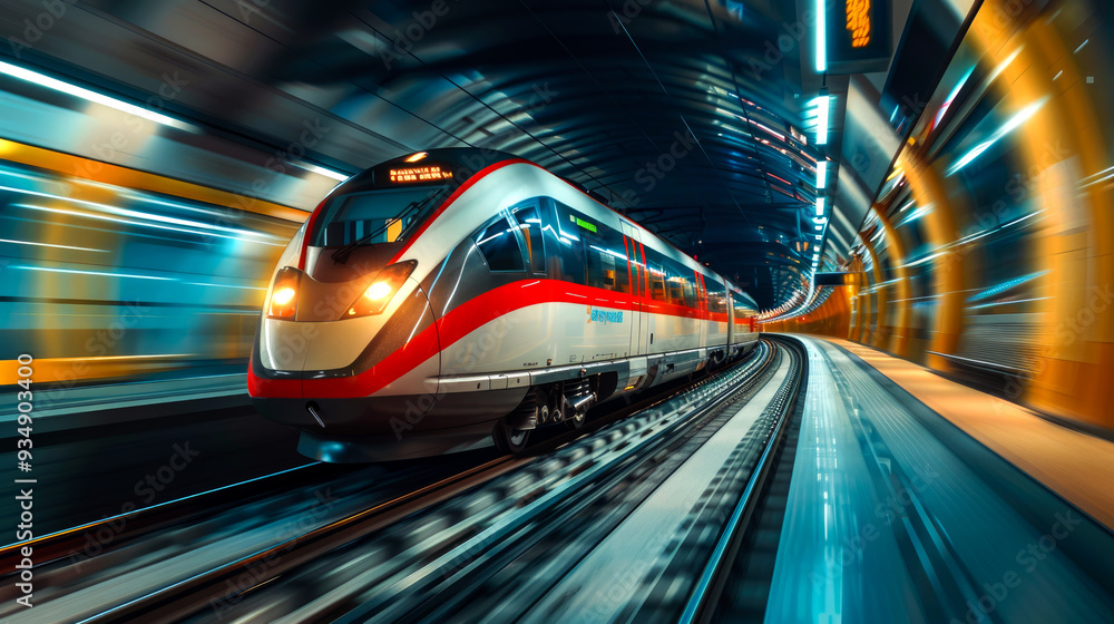 High-Speed Train Emerging From a Tunnel High-Speed Train Emerging From a Tunnel