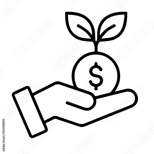 Empowerment hand holding a green leaf icon