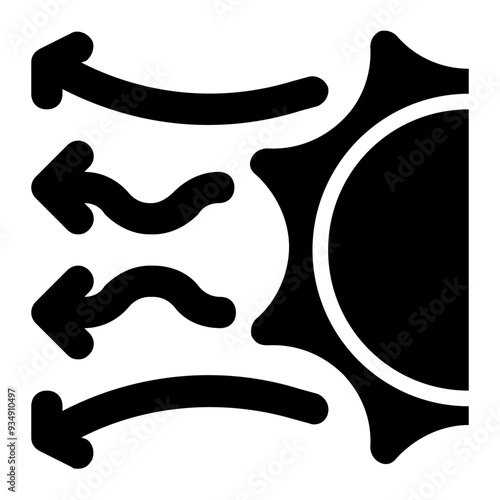 solar wind, solar, sun, storm, solar storm, geomagnetic storm glyph or solid icon