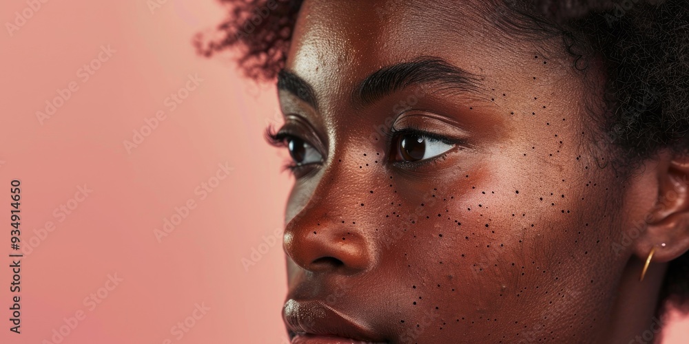 Dark spots and hyperpigmentation on brown skin, characterized by blemishes and imperfections. Dark spots and hyperpigmentation on brown skin, characterized by blemishes and imperfections.