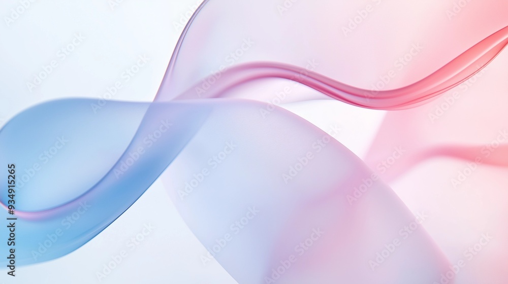 Naklejka premium abstract background with ribbon, pink silk background, a wavy, transparent plastic material, abstract background, gradient
