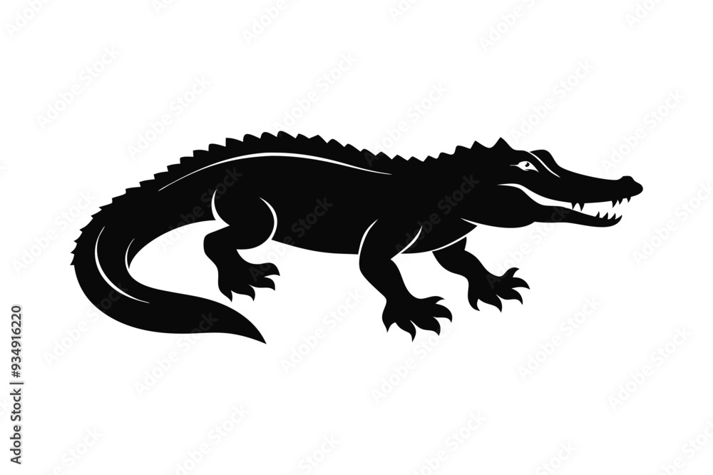 Fototapeta premium alligator silhouette image vector Design