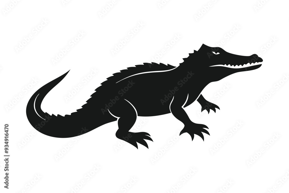 Fototapeta premium alligator silhouette image vector Design