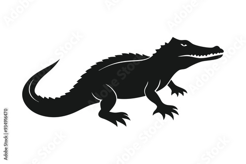 alligator silhouette image vector Design