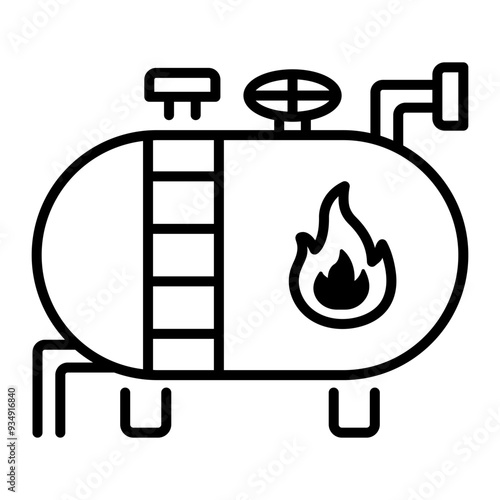 Propane tank line style icon 