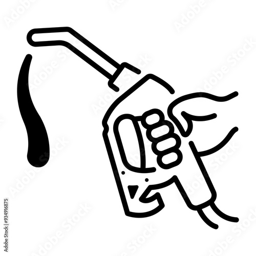 Outline style icon of fuel nozzle 