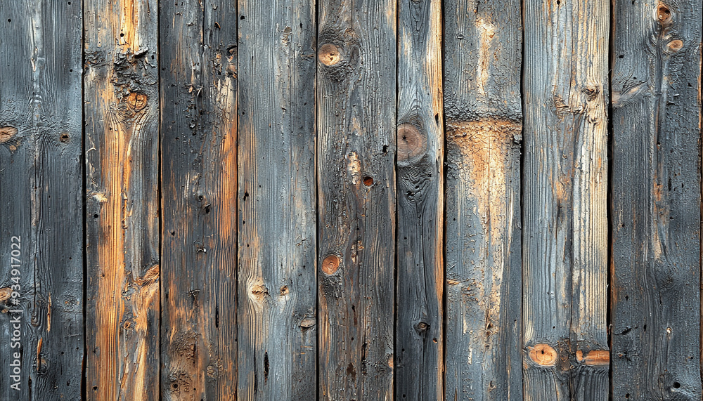 Old weathered plank wall in rustic building feature generated by AI Old weathered plank wall in rustic building feature generated by AI