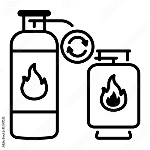 Gas refill icon in linear style 