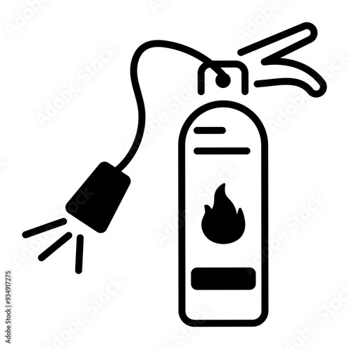 Fire extinguisher outline style icon 