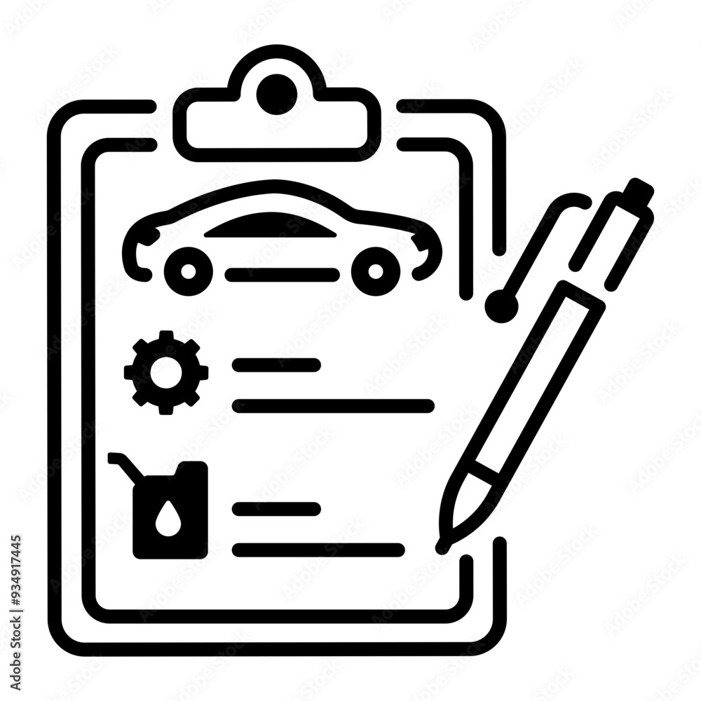 Line style icon of car checklist Line style icon of car checklist
