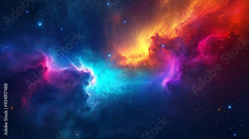 Wallpaper Mural colorful galaxies and twinkling stars in a mysterious nebula-filled night sky, highlighting the wonders of space and science Torontodigital.ca