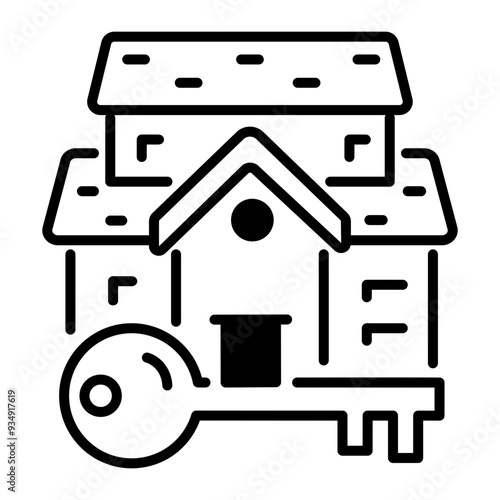 Home key icon in line style