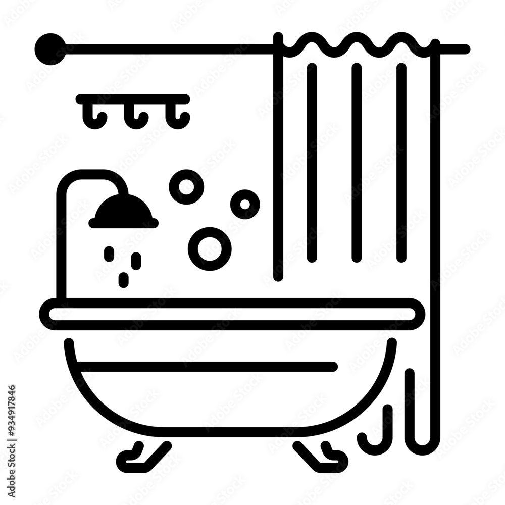 A line style icon of bathroom A line style icon of bathroom