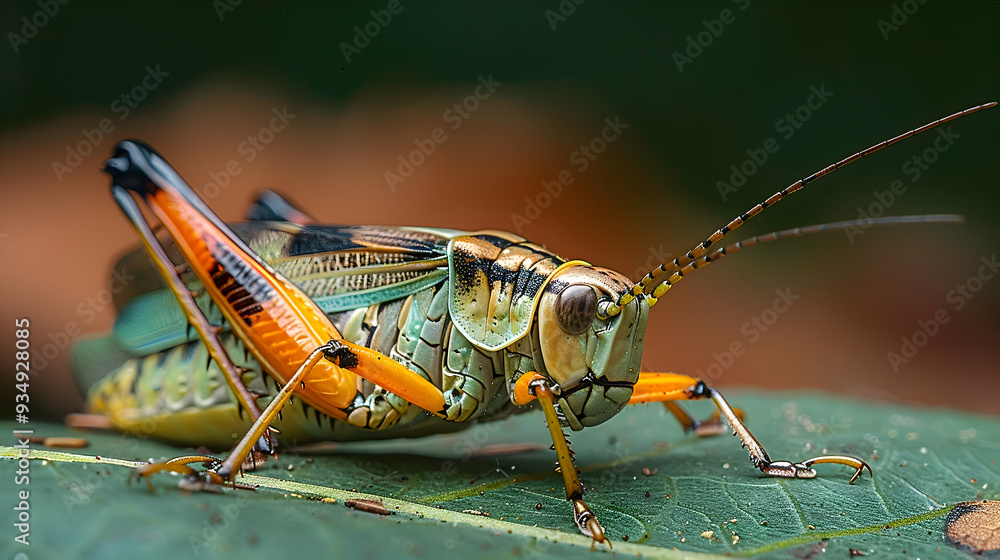 Fototapeta premium Amazon Treehopper resting on a leaf, its unique body shape and colors