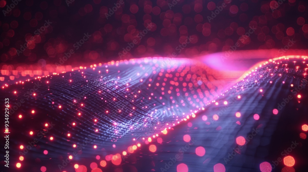 Abstract digital wave with glowing particles in vibrant colors Abstract digital wave with glowing particles in vibrant colors