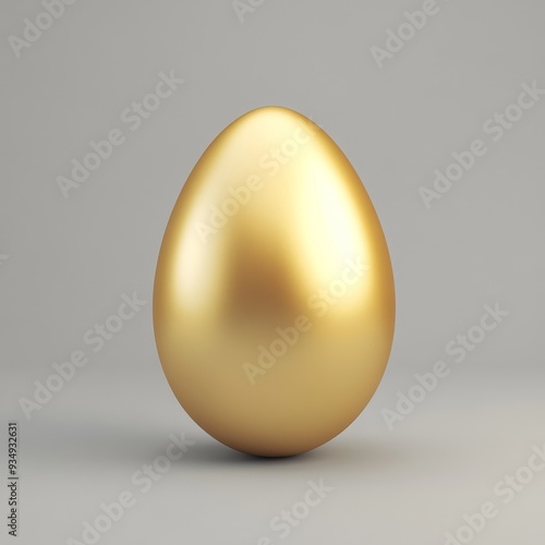 The perfect golden egg. An A.I. generative design that creates a stunning shiny golden egg on a white background