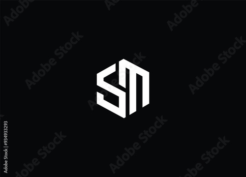 SM creative initial logo design and monogram logo