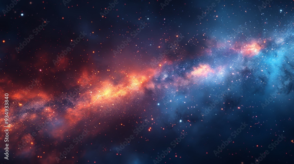 Cosmic nebula with swirling colors in the night sky Cosmic nebula with swirling colors in the night sky