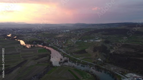 sunset over the river