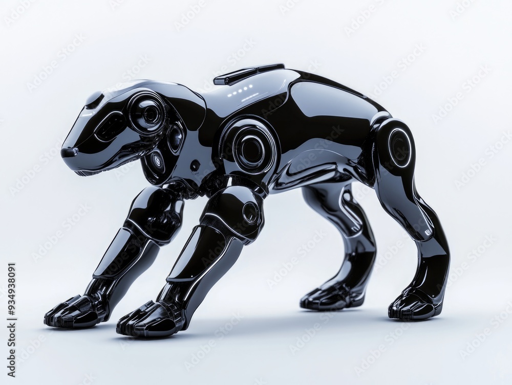 Black Robot Dog Figurine Black Robot Dog Figurine