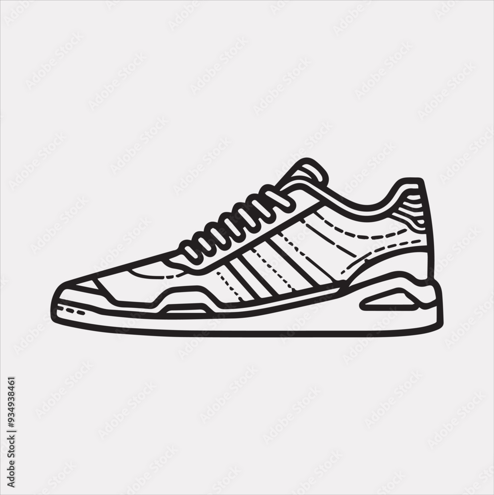 Sneakers icon Vector silhouette illustration icon on a white background Sneakers icon Vector silhouette illustration icon on a white background