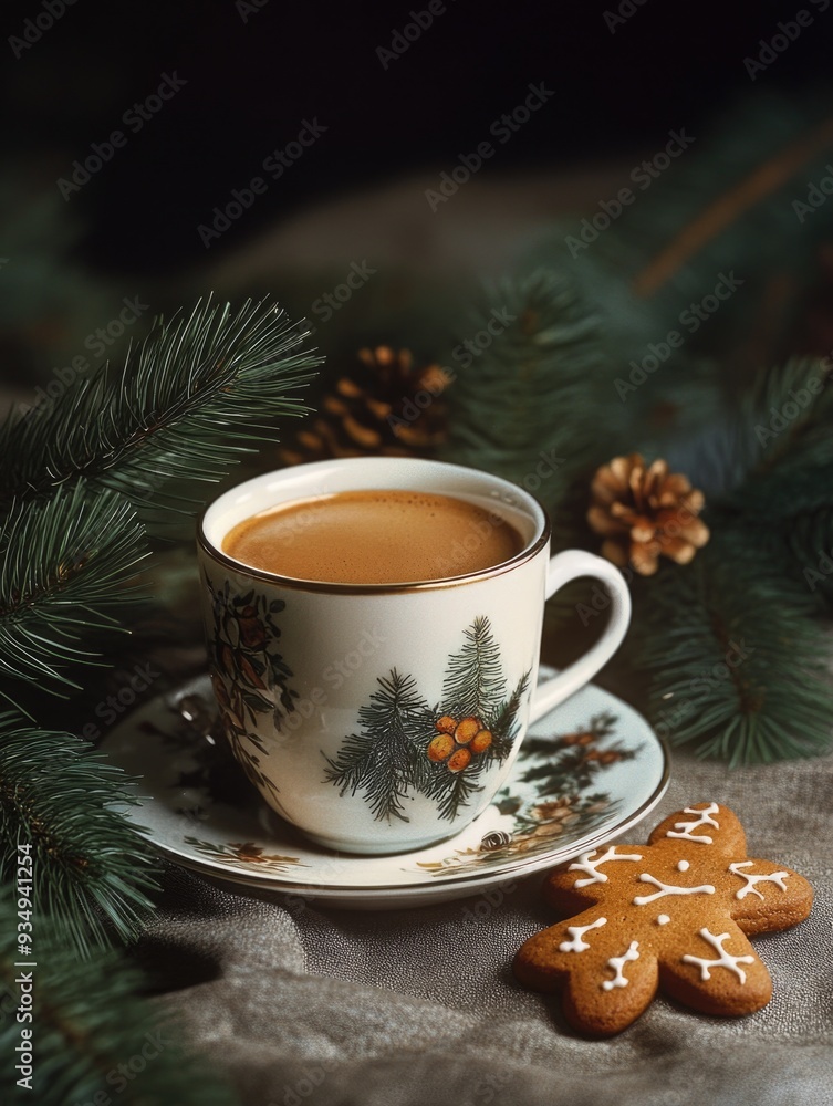 Coffee and Cookies on Table