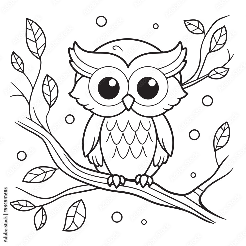 Fototapeta premium Adorable Owl on a Branch