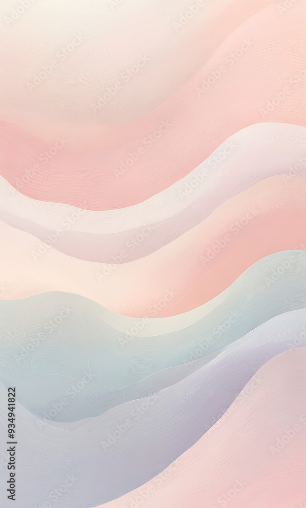 Fototapeta premium Minimalist Abstract Wallpaper Featuring Soft Pastel Gradients and Subtle Texture, Creating a Calm and Serene Atmosphere for a Contemporary Aesthetic