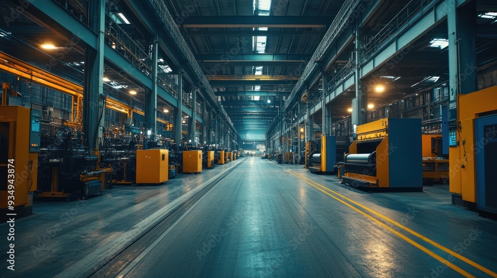 A wide-angle view of the manufacturing industry at work, featuring large-scale production facilities and cutting-edge machinery. A wide-angle view of the manufacturing industry at work, featuring large-scale production facilities and cutting-edge machinery.
