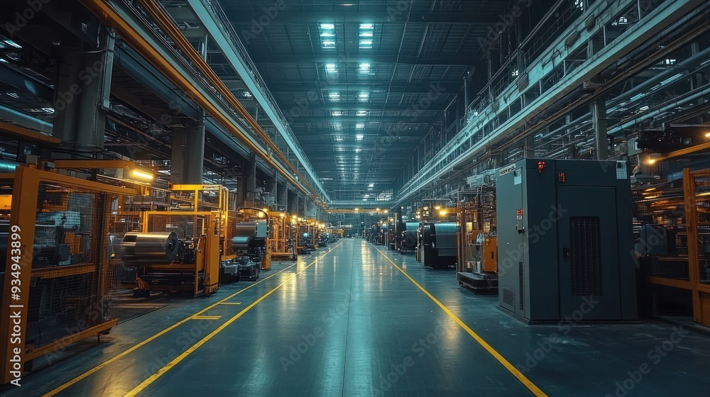 A wide-angle view of the manufacturing industry at work, featuring large-scale production facilities and cutting-edge machinery. A wide-angle view of the manufacturing industry at work, featuring large-scale production facilities and cutting-edge machinery.