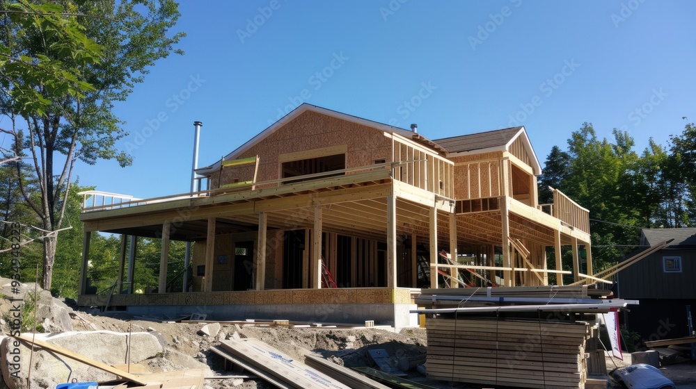 Under Construction Home in the Woods Under Construction Home in the Woods