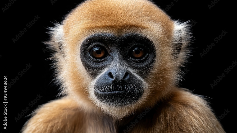 Close-up Portrait of a Young Gibbon Close-up Portrait of a Young Gibbon