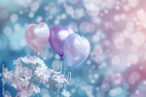 Awesome colorful love balloons background image