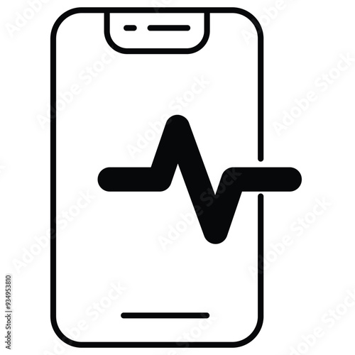 Digital Health Apps Icon Design. Representing Health Apps. Digital Healthcare. Mobile Health. eHealth. Vector icon.