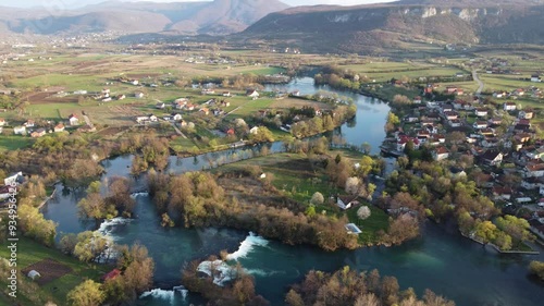 aerial view of the river