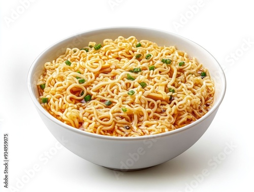 White Bowl with Noodles and Peas