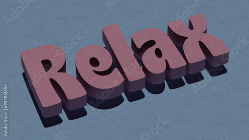 Bold 3D Typography Art Featuring the Word ‘Relax’