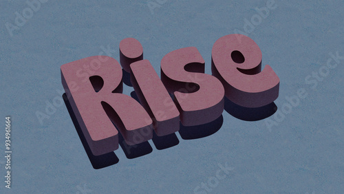 Bold 3D Typography Art Featuring the Word ‘Rise’