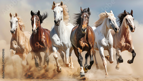 running horses, AI generated