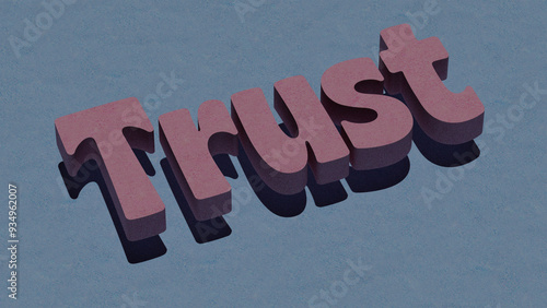 Bold 3D Typography Art Featuring the Word ‘Trust’