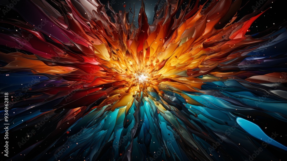Dynamic Abstract Explosion of Vibrant Colors and Shapes in Digital Art Dynamic Abstract Explosion of Vibrant Colors and Shapes in Digital Art