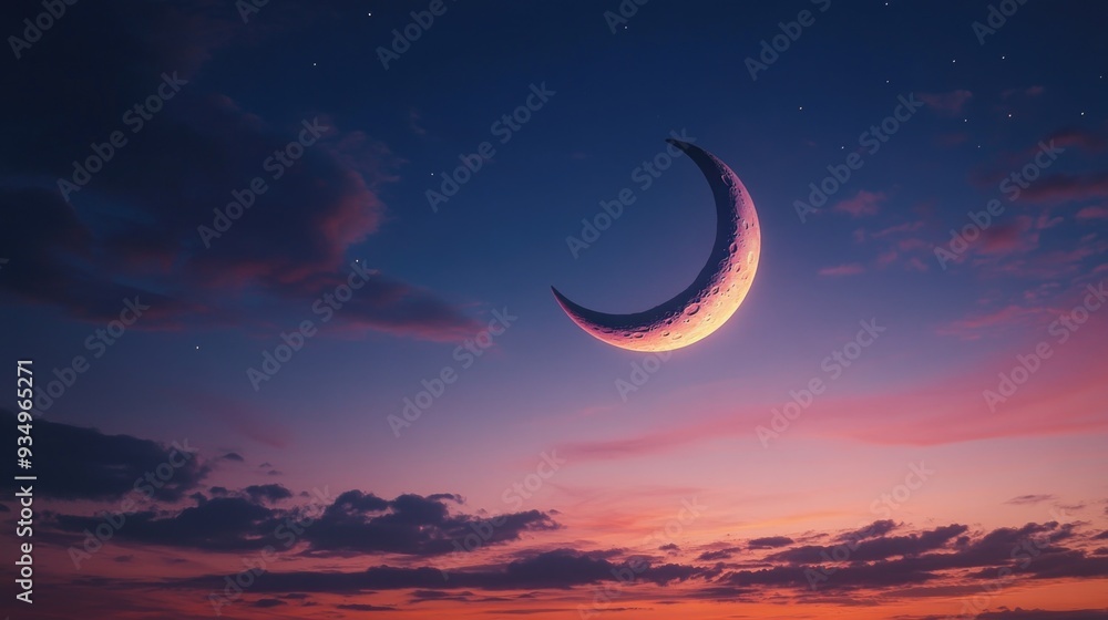 Moon shape in night sky Moon shape in night sky
